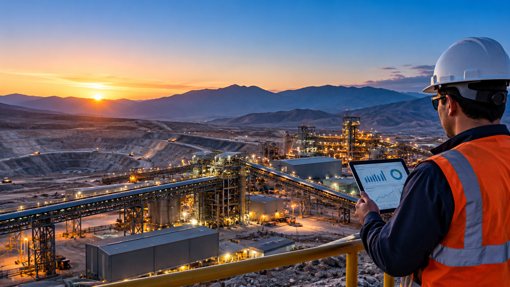 Profesional supervisando operaciones industriales